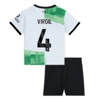Liverpool Virgil van Dijk #4 Auswärts Trikotsatz Kinder 2023-24 Kurzarm (+ Kurze Hosen)
